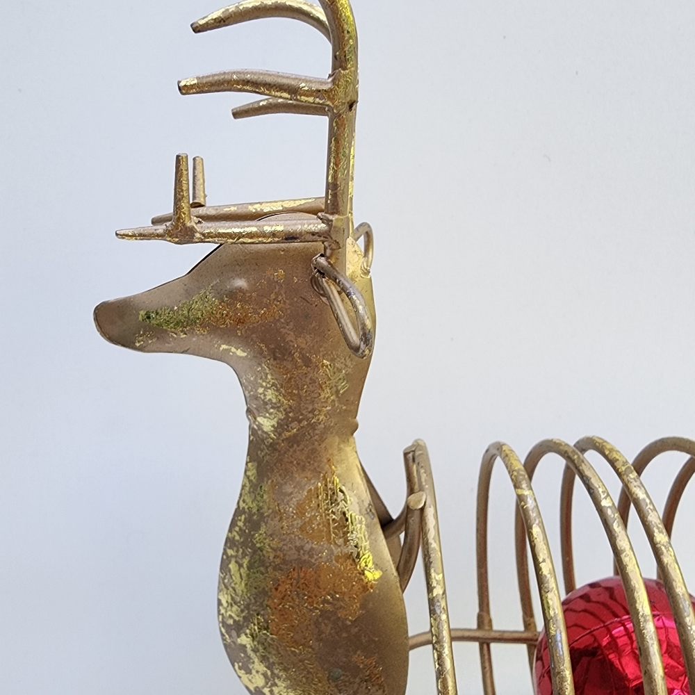 Gold metal reindeer, set of two Christmas decor - Picture 9 of 11